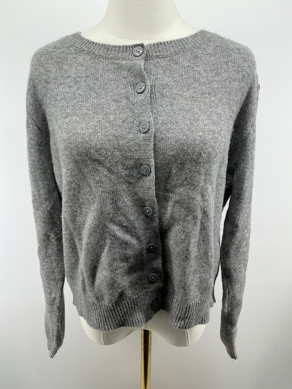 Mongolian Cashmere Cropped Crew Cardigan